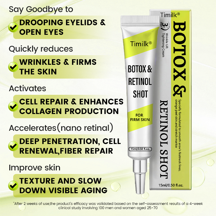 [🔥Last Day 80% OFF] Timilk® Botox & Retinol Shot – Smoother-Looking Skin for Deep Lines, Sagging Jowls & Puffy Eyes